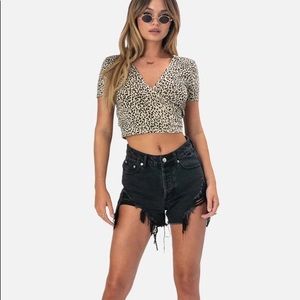 Adika Leopard Wrap Top
